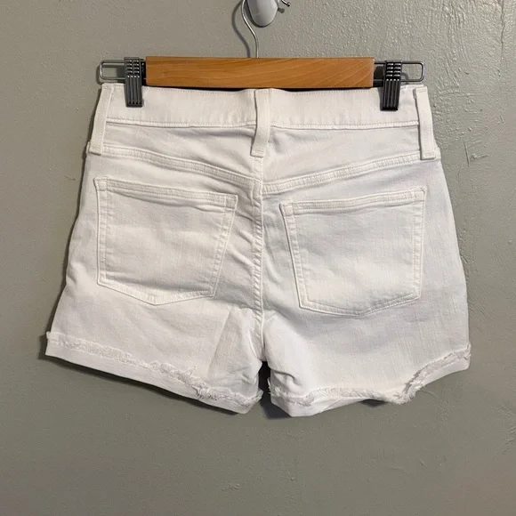 J.CREW 23 Denim Short White Cotton Blend Stretch Pockets Zip Summer - Picture 3 of 6